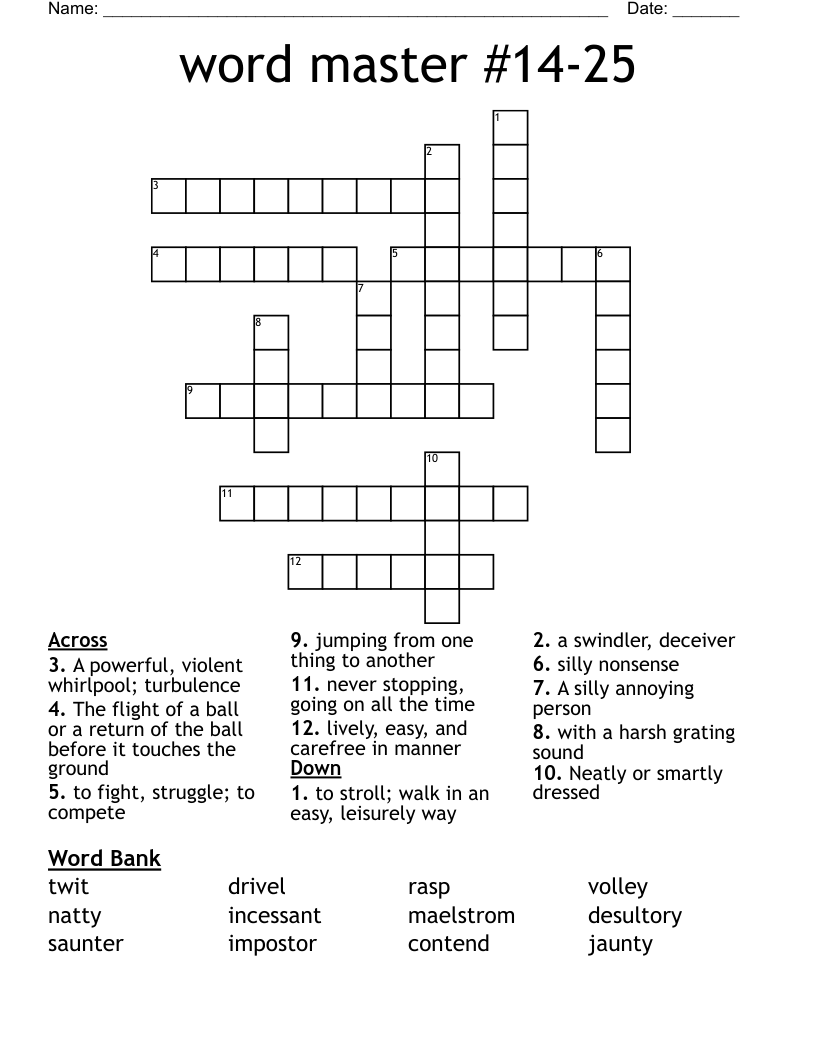 Word Master 14 25 Crossword WordMint Word Master 14 25 Crossword WordMint