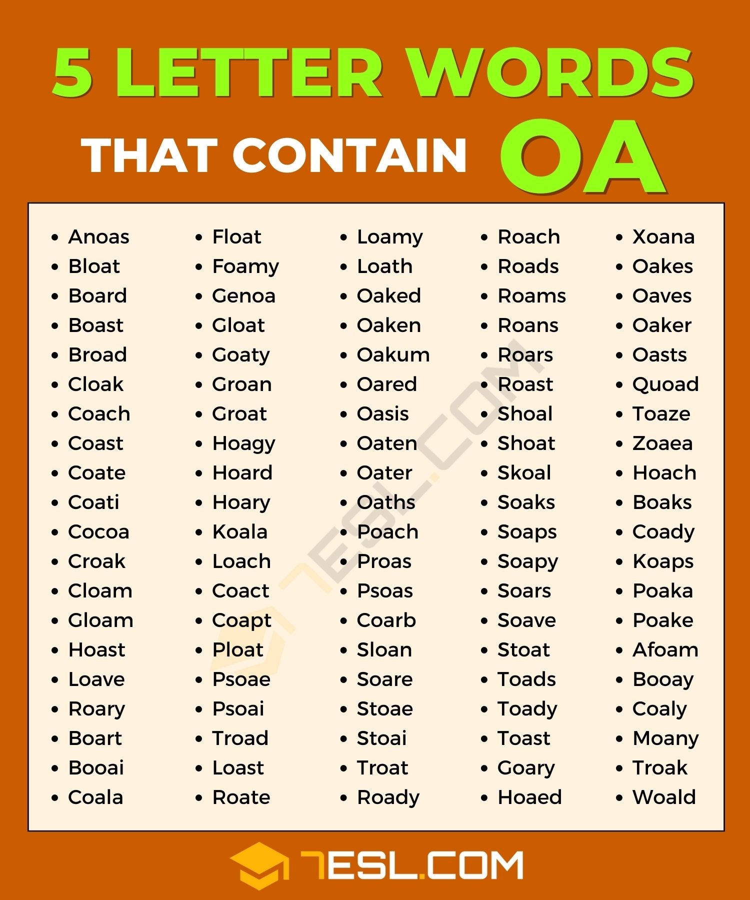 Words Ending In O A T Printable Words Ending In O A T Printable