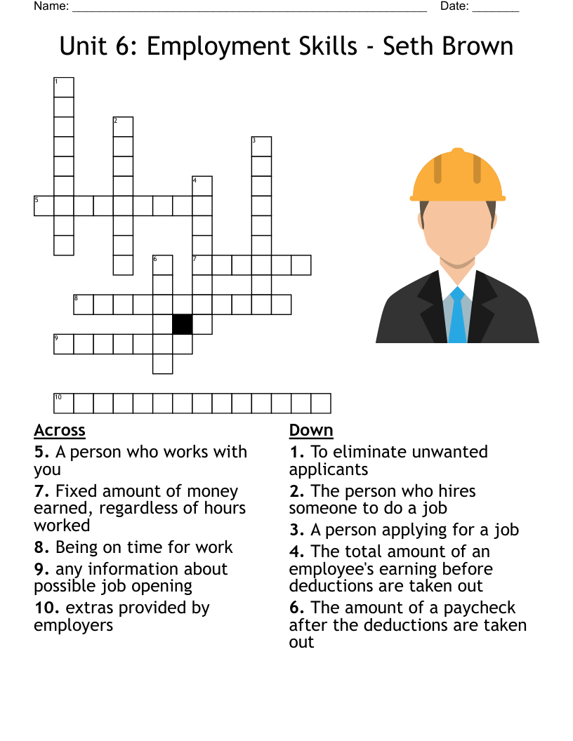 Work Words Crossword WordMint