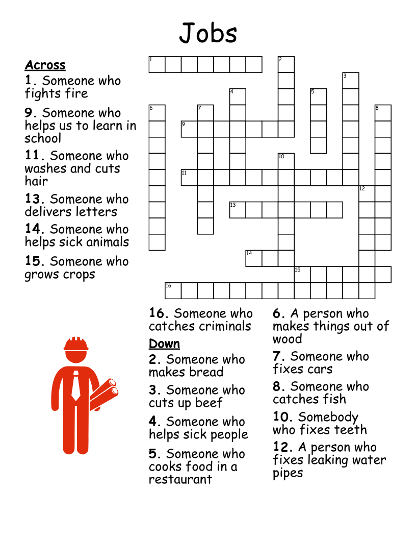 World Of Work Jobs Crossword WordMint