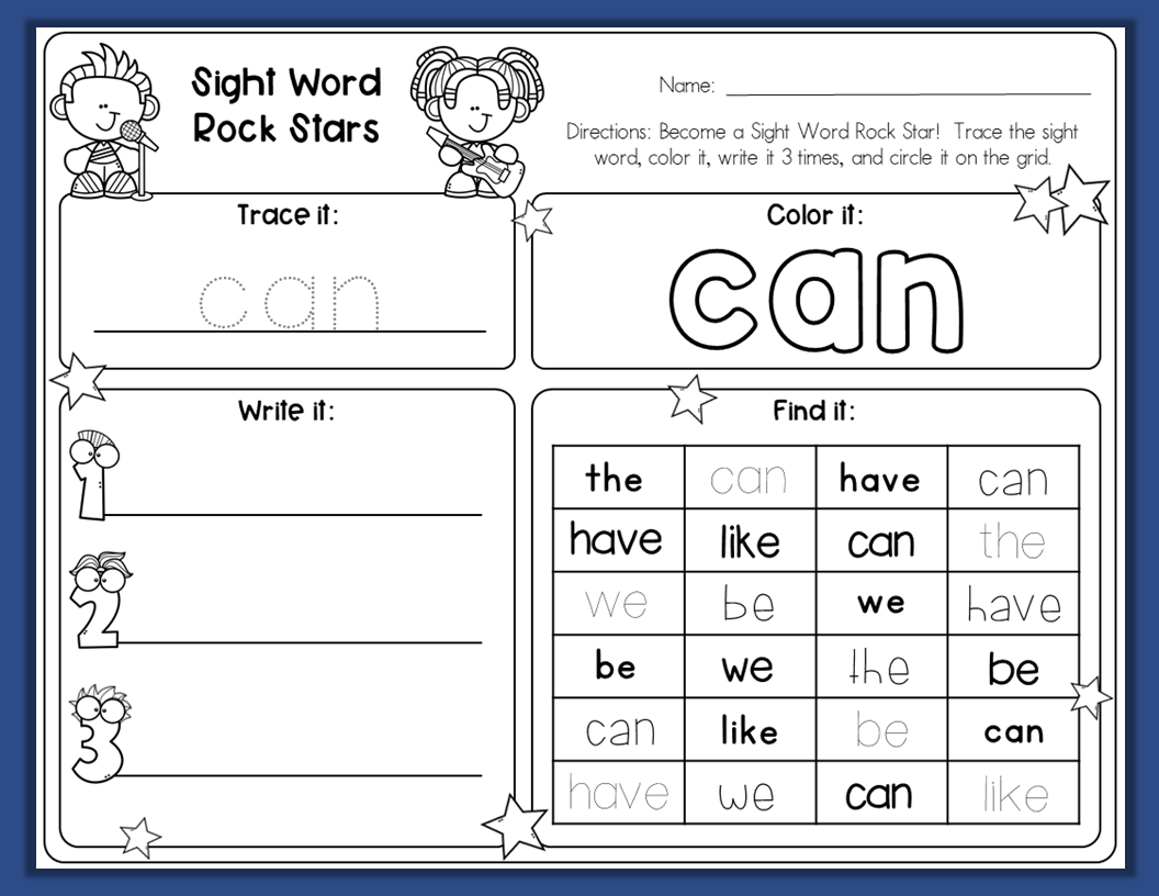 Write And Read Sight Word Can Made By Teachers Worksheets Library
