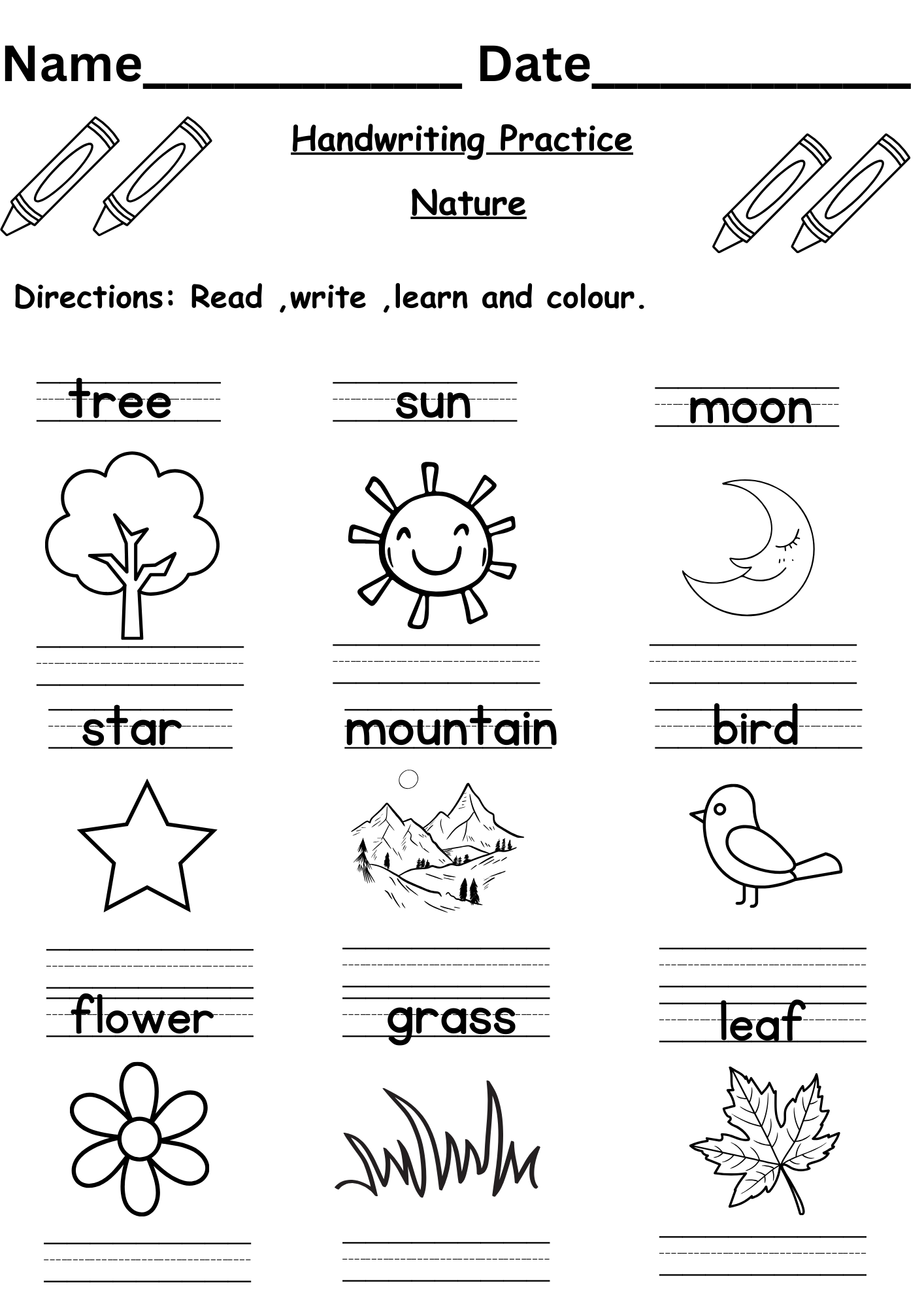 handwriting worksheets for kindergarten handwriting worksheets for kindergarten