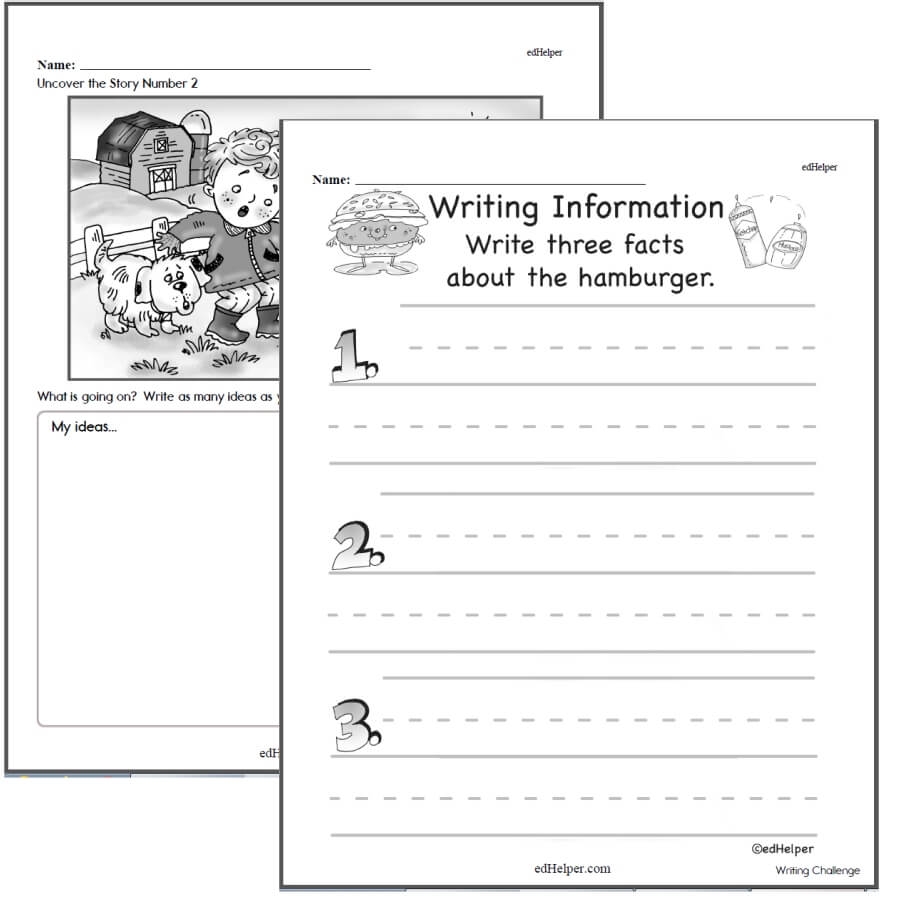 free writing worksheets for kindergarten