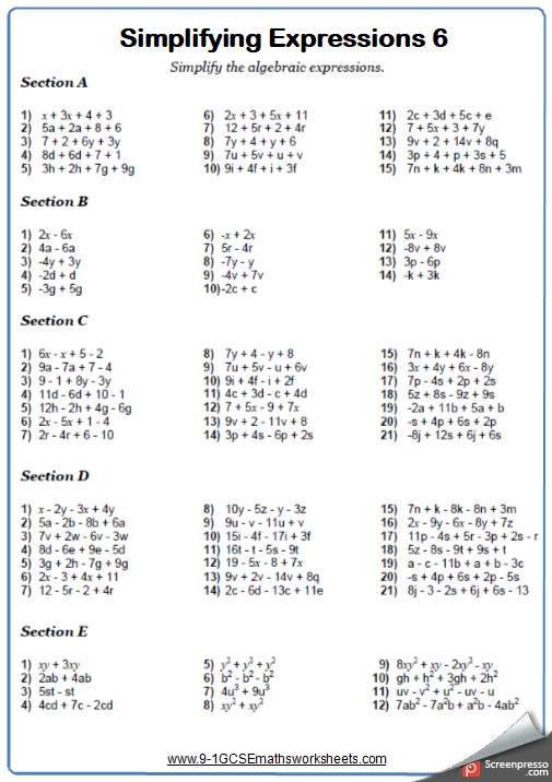 Year 8 Maths Worksheets Printable Free Printable PDF Template